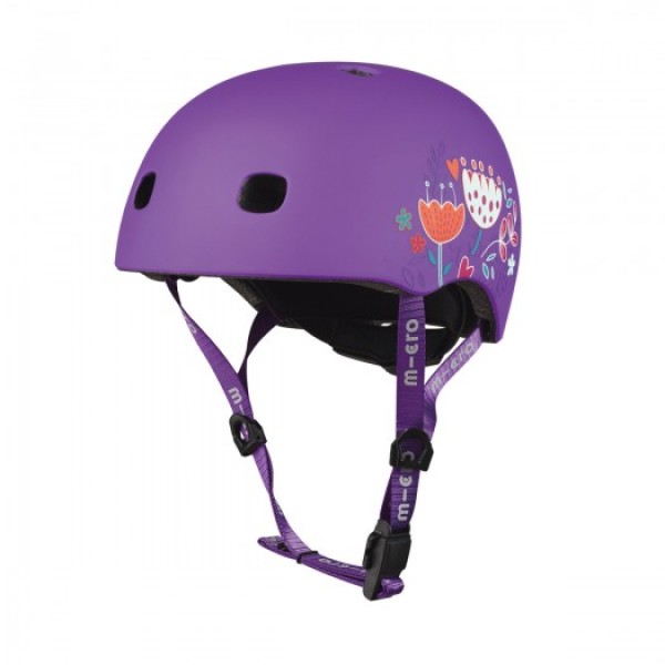 Захисний шолом Micro, Фіолетовий з квітами (48–53 cm, S)