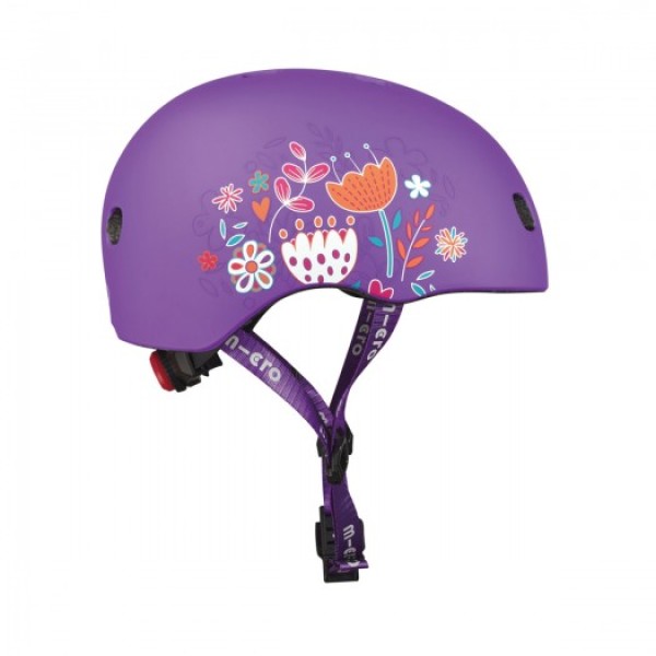 Захисний шолом Micro, Фіолетовий з квітами (48–53 cm, S)
