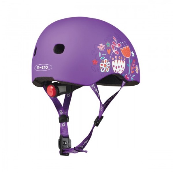 Захисний шолом Micro, Фіолетовий з квітами (48–53 cm, S)
