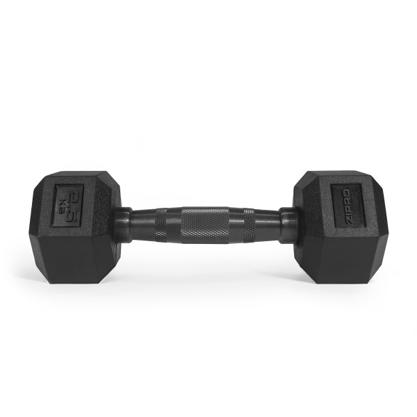 Гантеля Zipro HEX з фіксованою вагою та гумовим покриттям, 2.5 кг