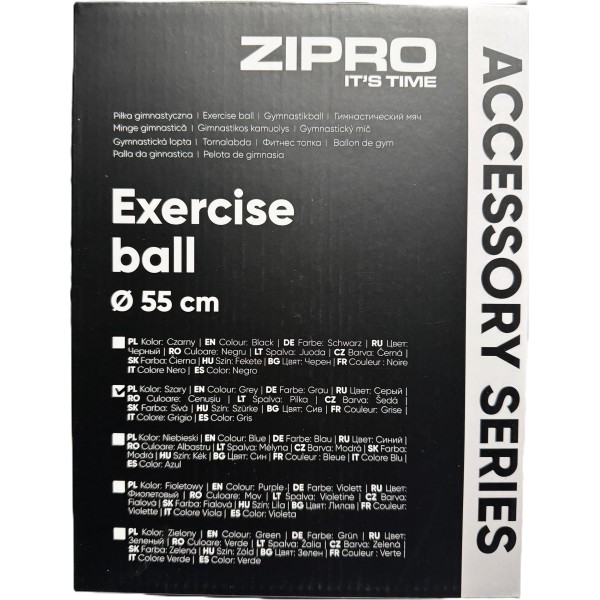 Фітбол Zipro Anti-Burst, 55 см, сірий + насос
