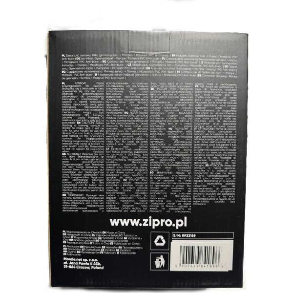 Фітбол Zipro Anti-Burst, 55 см, сірий + насос