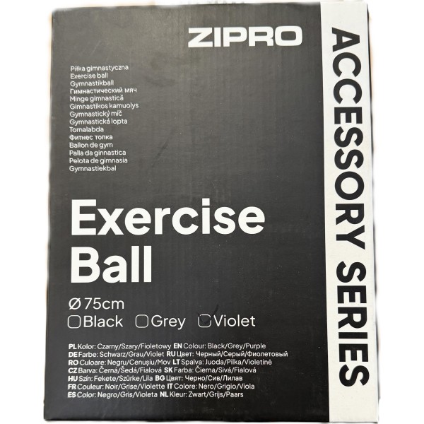 Фітбол Zipro Anti-Burst, 75 см, фіолетовий + насос