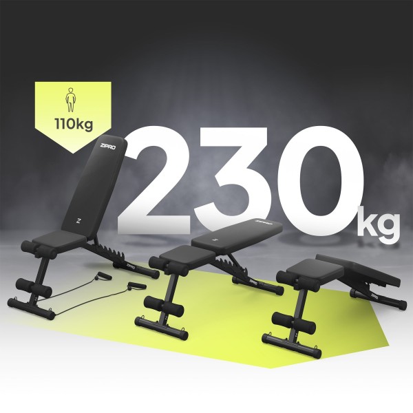Лавка для пресу багатофункційна Zipro Tempo регульована з еспандерами