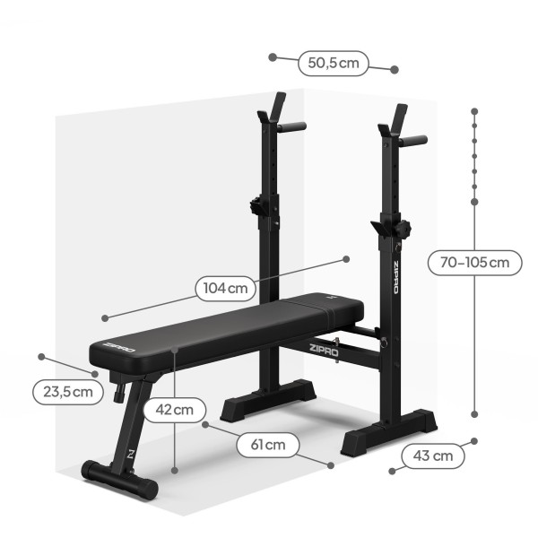 Лавка для жиму зі стійкою Zipro Core складана