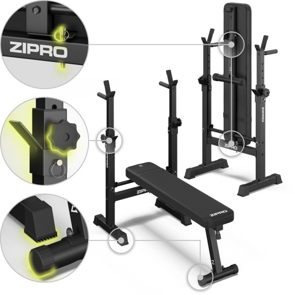 Лавка для жиму зі стійкою Zipro Core складана