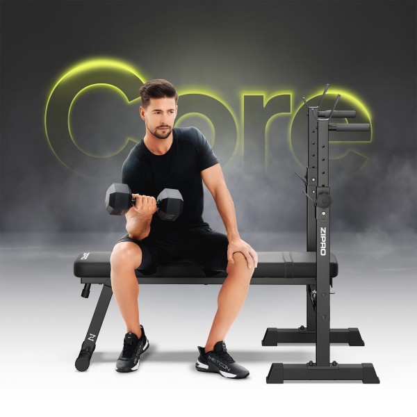 Лавка для жиму зі стійкою Zipro Core складана