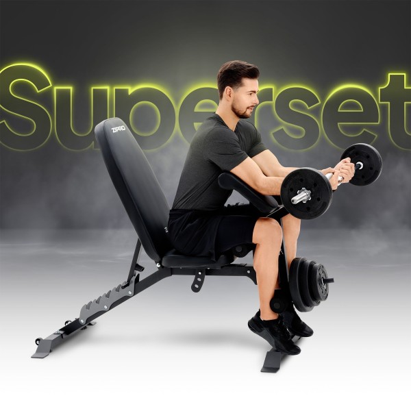 Багатофункціональна лавка Zipro Superset зі стійками і тренажером Скотта