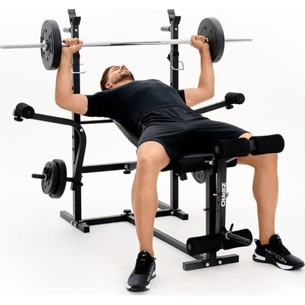 Багатофункціональна лавка Zipro Ripped зі стійками і тренажером Скотта