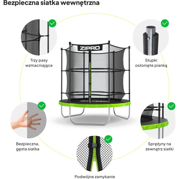 Батут Zipro JumpPro IN 183 см з внутрішньою сіткою