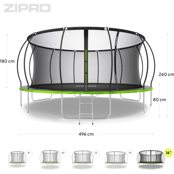 Батут Zipro JumpPro Premium 496 см з внутрішньою сіткою