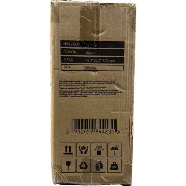 Розкладний гімнастичний матрац Zipro 180×60×5 см, чорний