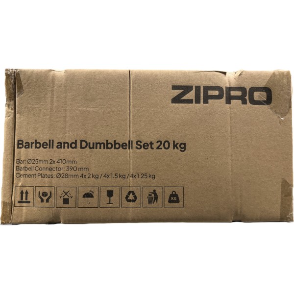 Набір штанги та гантелей з ABS покриттям Zipro, 20 кг