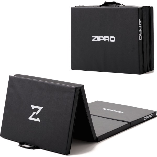 Розкладний гімнастичний матрац Zipro 180×60×4 см, чорний