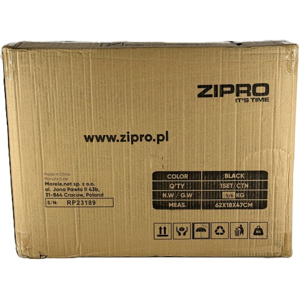 Розкладний гімнастичний матрац Zipro 180×60×4 см, чорний