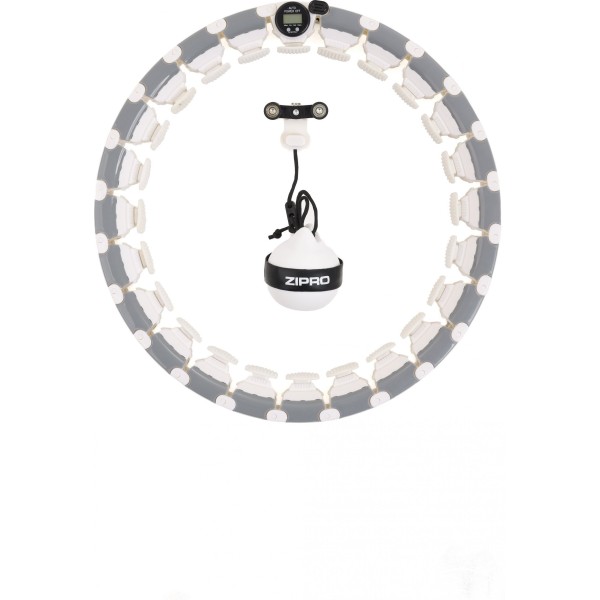 Хула-хуп Zipro з обважнювачем і лічильником, біло-сірий