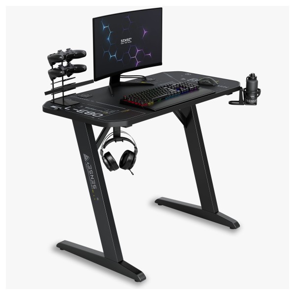 Стіл ігровий SENSE7 Nomad Cybernetic 100×50 см, ігрова поверхня, чорний