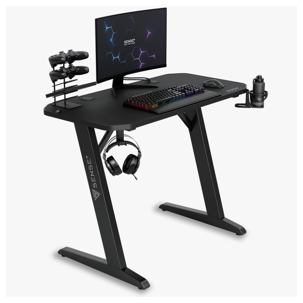 Стіл ігровий SENSE7 Nomad Classic 100×50 см, ігрова поверхня, чорний