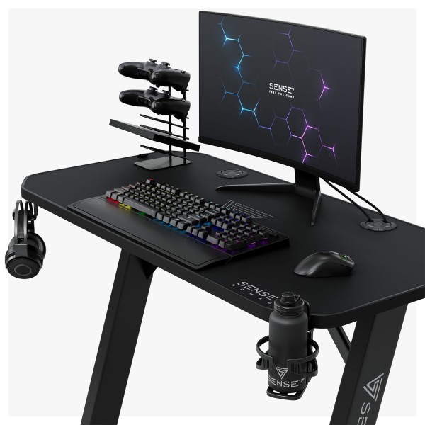 Стіл ігровий SENSE7 Nomad Classic 120×60 см, ігрова поверхня, чорний