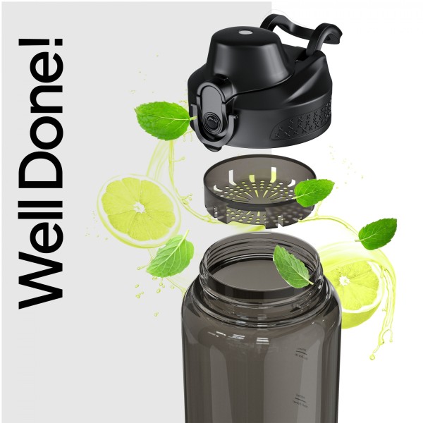 Тританова пляшка для води Zipro, 800 мл, чорна