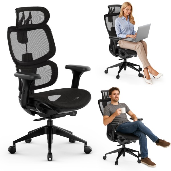 Офісне крісло SENSE7 Nobu, чорне