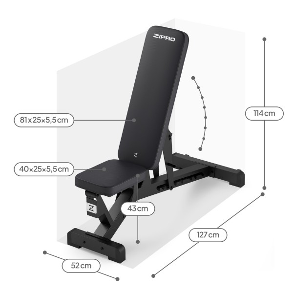 Лавка тренувальна Zipro Pumpiron регульована