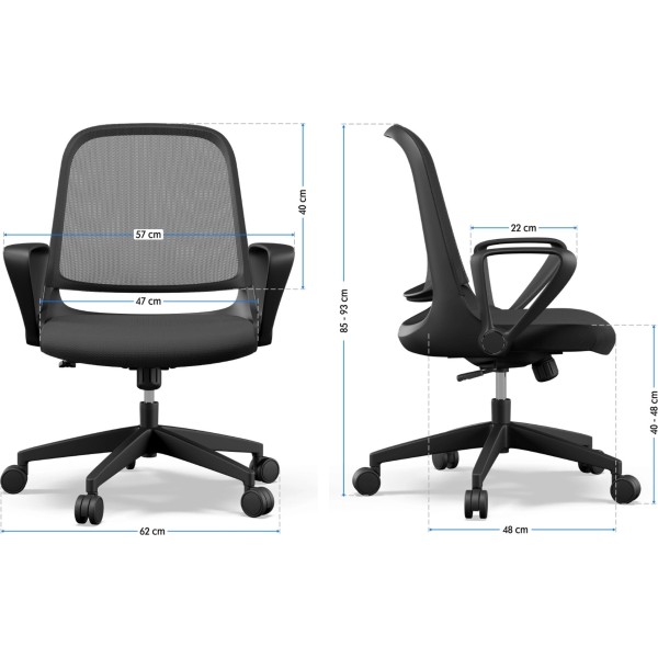 Офісне крісло SENSE7 Sopty, чорне