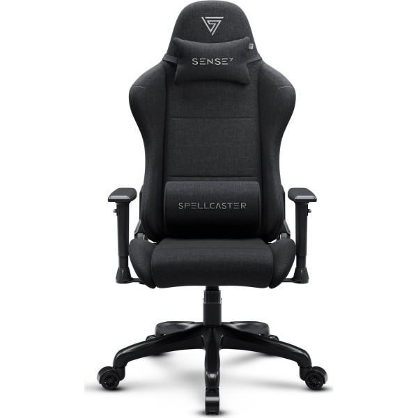 Ігрове крісло Sense7 Spellcaster FUKU, тканина, чорне