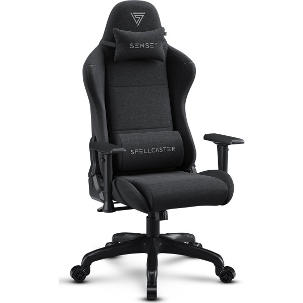 Ігрове крісло Sense7 Spellcaster FUKU, тканина, чорне