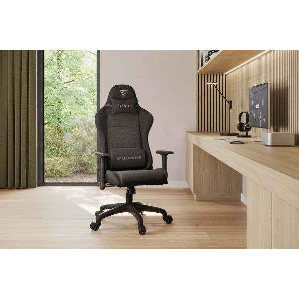 Ігрове крісло Sense7 Spellcaster FUKU, тканина, чорне