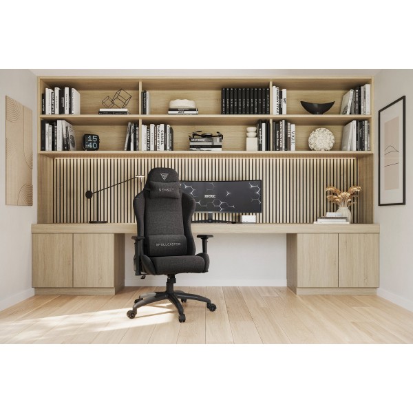 Ігрове крісло Sense7 Spellcaster FUKU XL, тканина, чорне