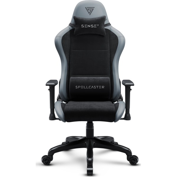 Ігрове крісло SENSE7 Spellcaster Fuku, екошкіра та алькантара, чорно-сіре