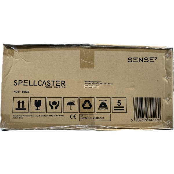 Ігрове крісло SENSE7 Spellcaster Fuku, екошкіра та алькантара, чорно-бежеве