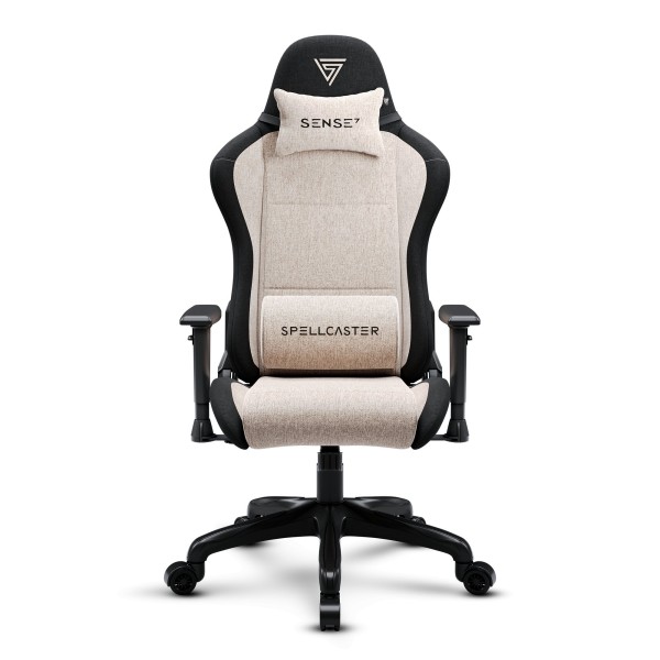 Ігрове крісло Sense7 Spellcaster FUKU, тканина, чорно-бежеве