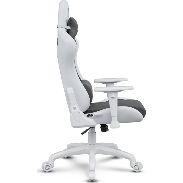 Ігрове крісло SENSE7 Spellcaster Fuku, екошкіра та алькантара, біло-сіре