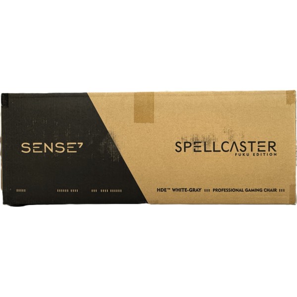 Ігрове крісло SENSE7 Spellcaster Fuku, екошкіра та алькантара, біло-сіре