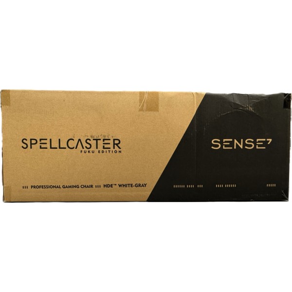 Ігрове крісло SENSE7 Spellcaster Fuku, екошкіра та алькантара, біло-сіре
