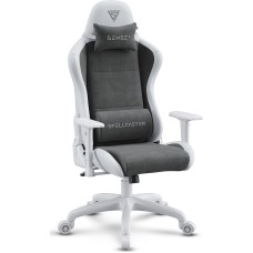 Ігрове крісло SENSE7 Spellcaster Fuku, екошкіра та алькантара, біло-сіре