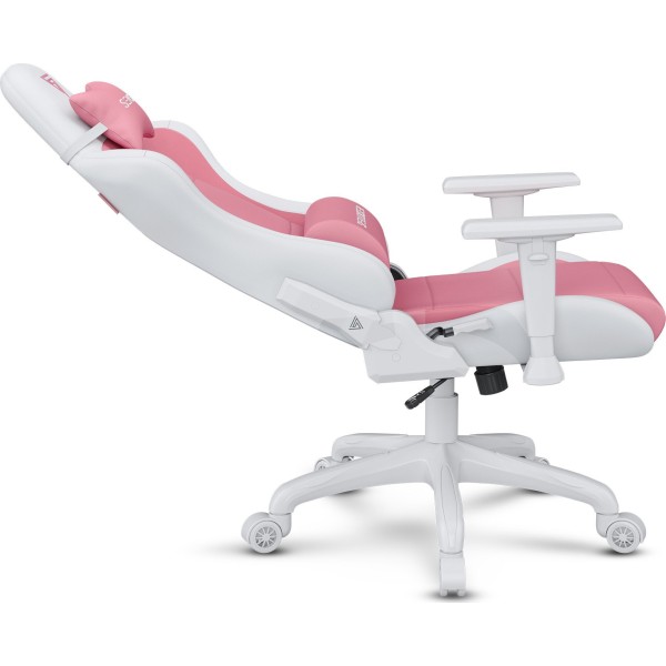 Ігрове крісло Sense7 Spellcaster FUKU, екошкіра, біло-рожеве