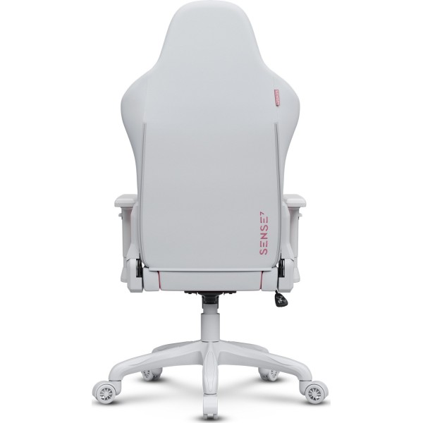 Ігрове крісло Sense7 Spellcaster FUKU, екошкіра, біло-рожеве