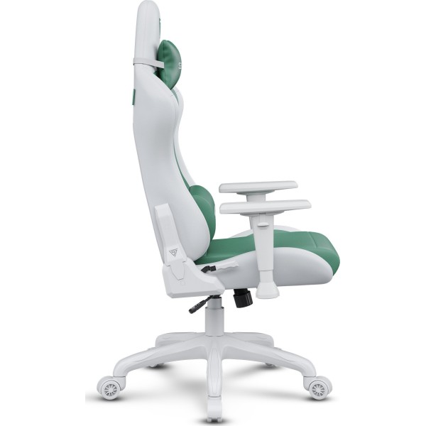 Ігрове крісло Sense7 Spellcaster FUKU, екошкіра, біло-зелене