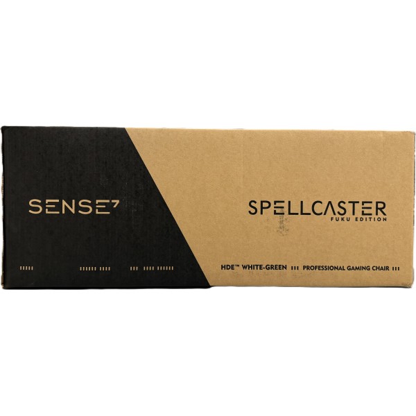 Ігрове крісло Sense7 Spellcaster FUKU, екошкіра, біло-зелене