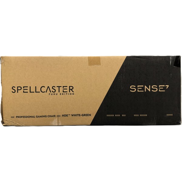Ігрове крісло Sense7 Spellcaster FUKU, екошкіра, біло-зелене