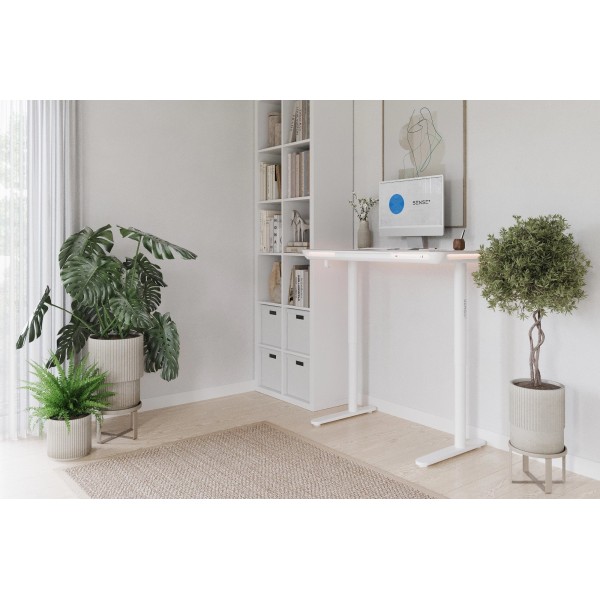 Стіл з регулюванням висоти SENSE7 Nomo 120×60 см, LED, електричний, білий