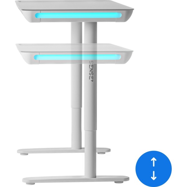 Стіл з регулюванням висоти SENSE7 Nomo 120×60 см, LED, електричний, білий