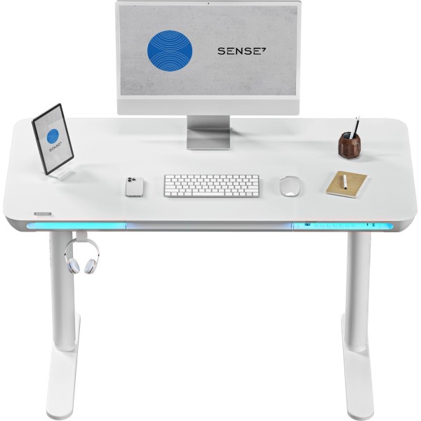 Стіл з регулюванням висоти SENSE7 Nomo 120×60 см, LED, електричний, білий