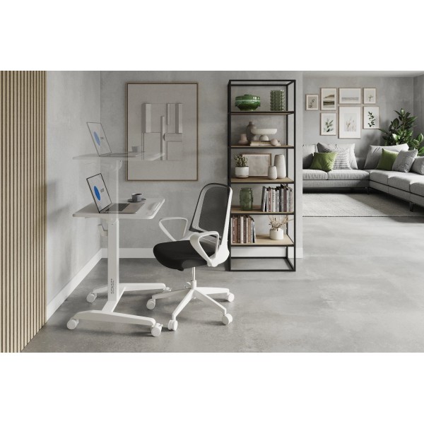 Мобільний стіл з регулюванням висоти SENSE7 70×52 см, механічний, білий