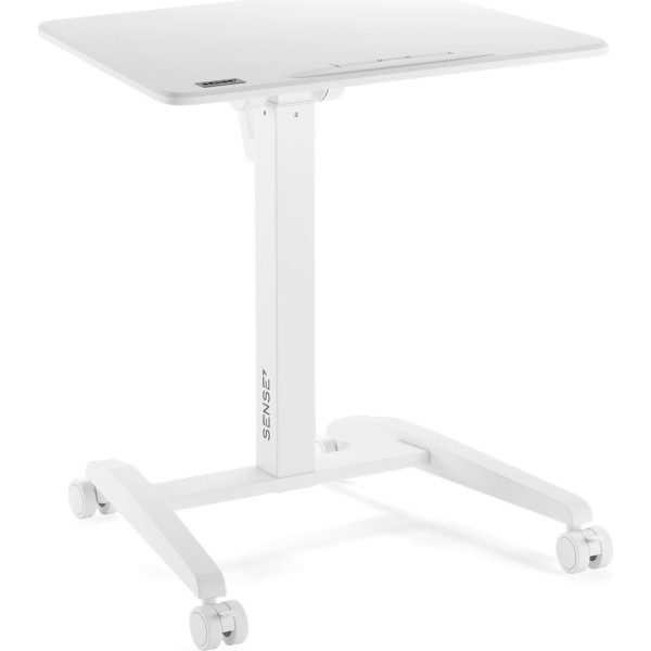 Мобільний стіл з регулюванням висоти SENSE7 70×52 см, механічний, білий