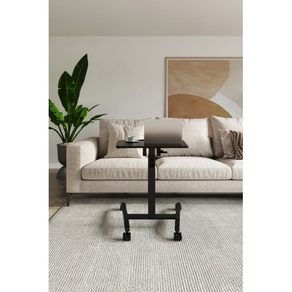 Мобільний стіл з регулюванням висоти SENSE7 70×52 см, механічний, чорний