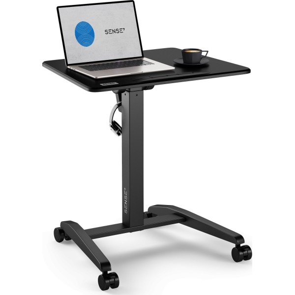 Мобільний стіл з регулюванням висоти SENSE7 70×52 см, механічний, чорний